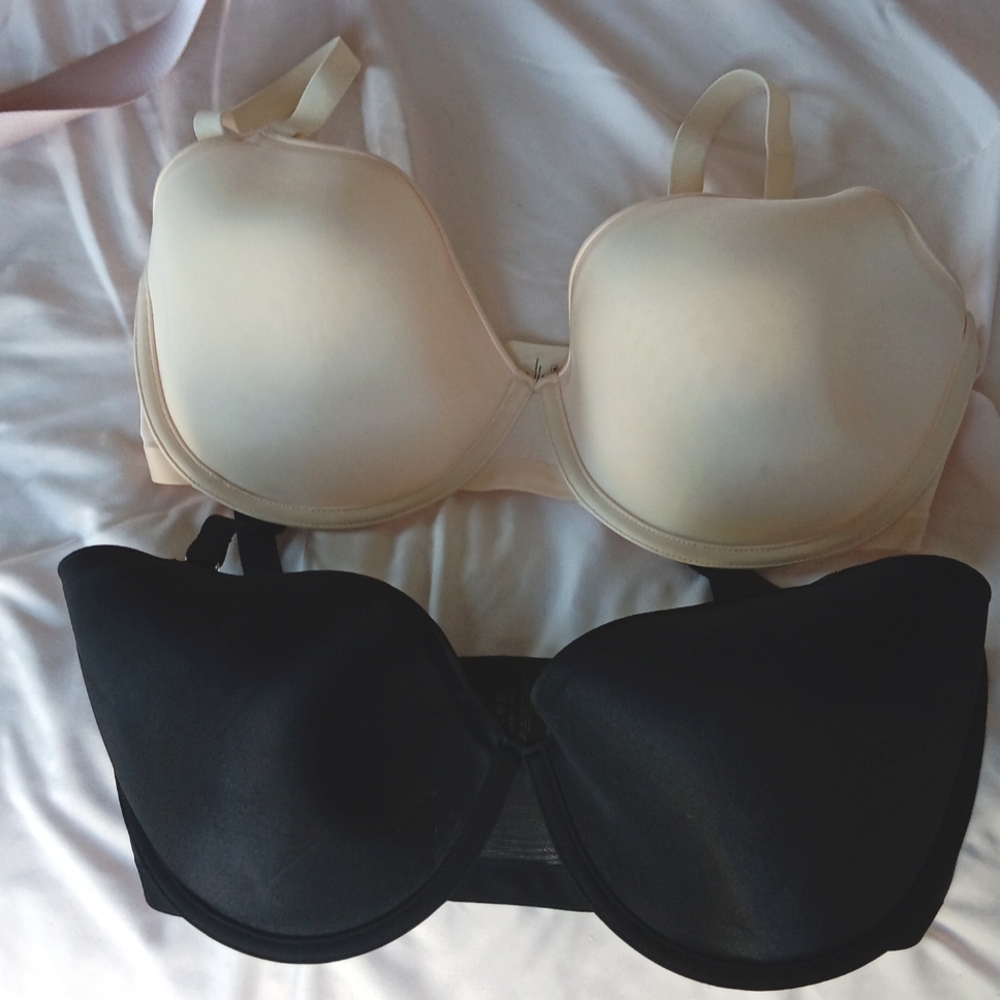 (2) Cuup The Demi Bras 34H 34(5D) Black & beige